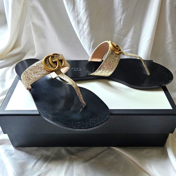 GUCCI GG Marmont Sandals Size 37 - Picture 5 of 12